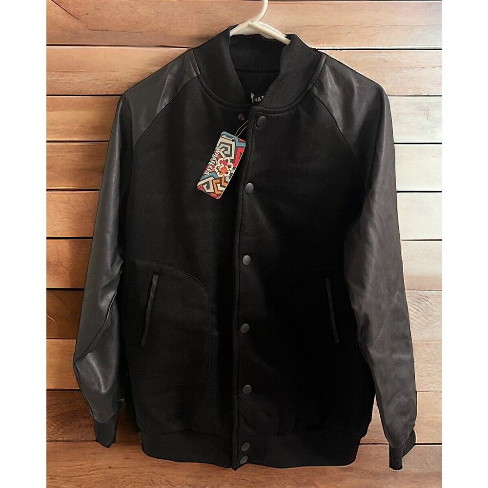 NWT Womens Whatlees Size XXL Black Zip Up long Sleeve Casual Bomber Jacket Coat